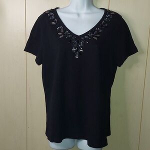 Embellished Black Women's Top